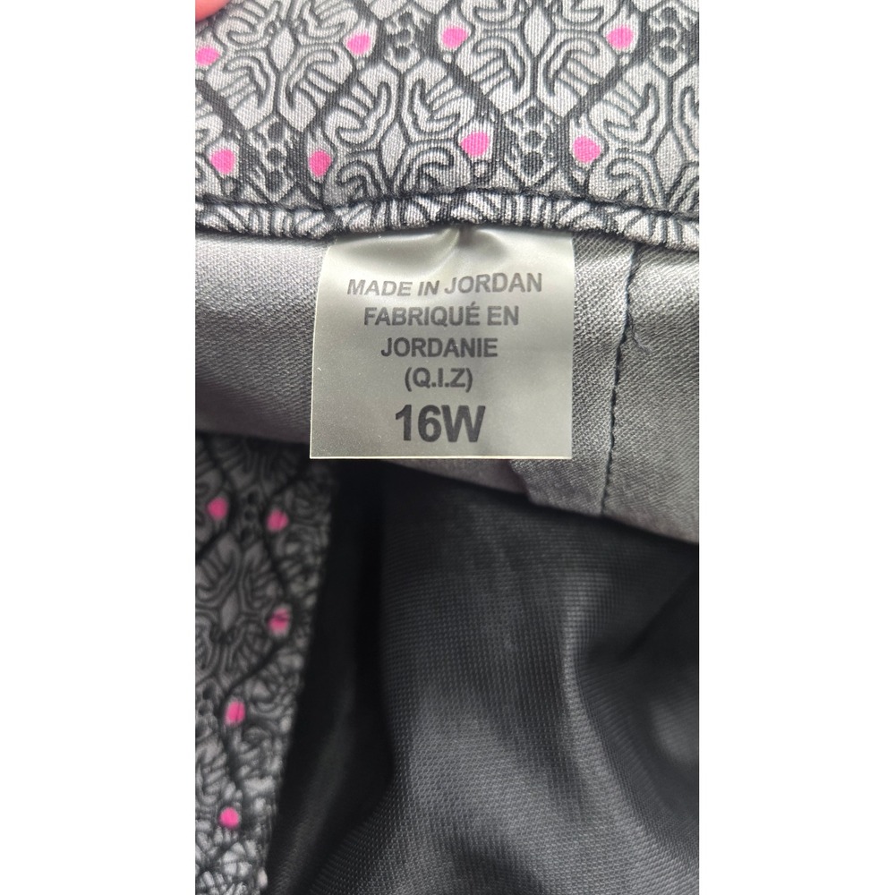 Allison Daley Plus Dress Pants Womens 16W Gray Pink Geometric Stretch Tapered - Picture 5 of 9